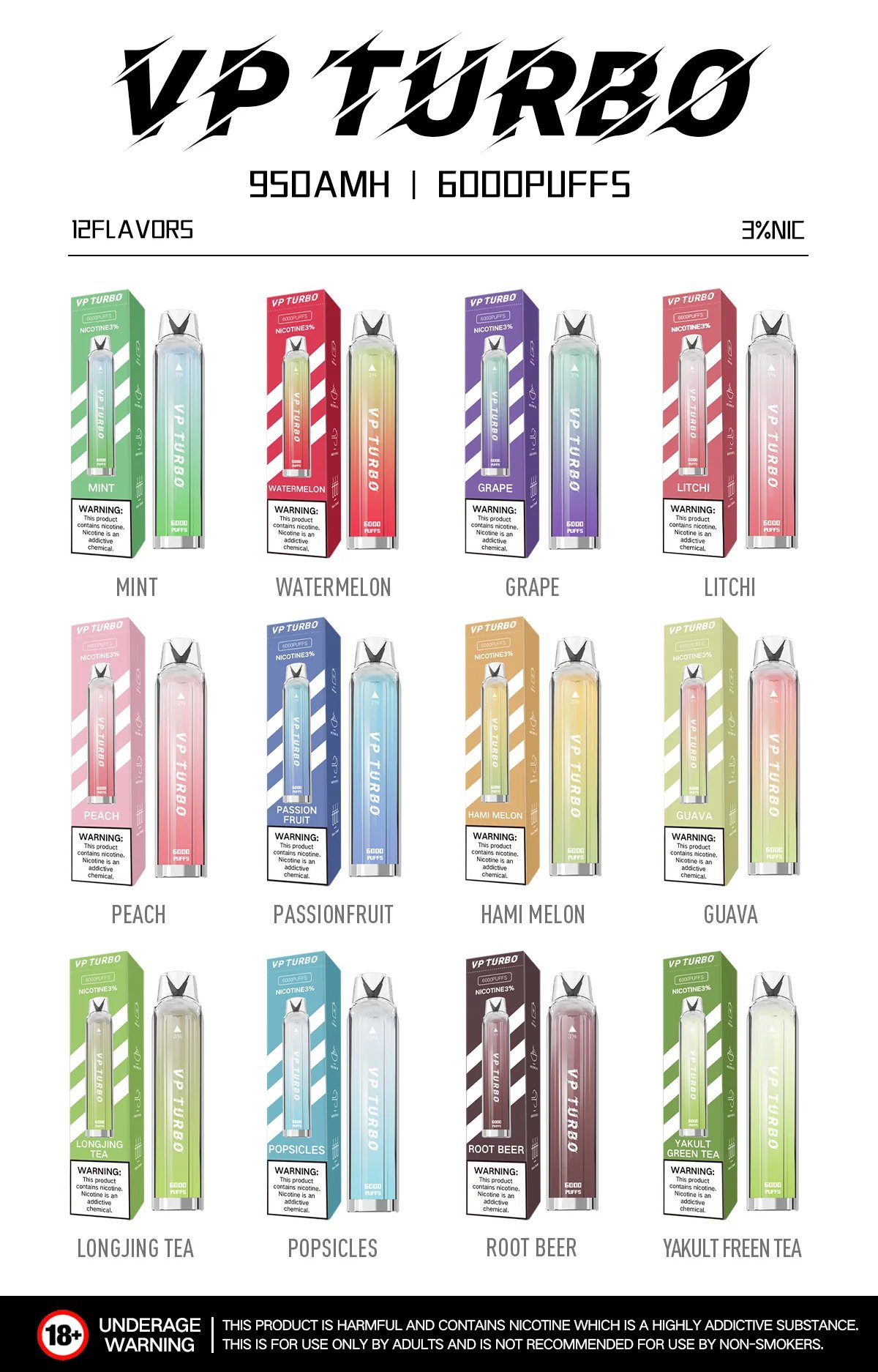 VP TURBO 6000 型拋棄式 領航級 950mAh 爆發力電芯 10ml 驚人裝載容量天花板 進化版 Mesh 網狀芯技術 台灣現貨:圖片 3
